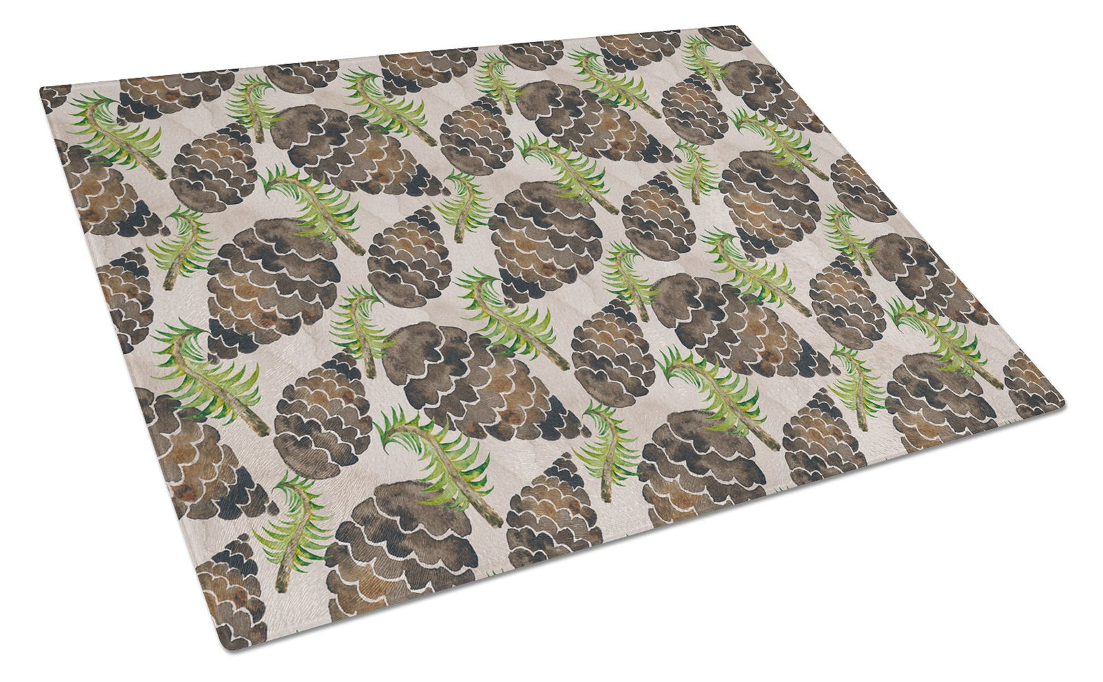 Watercolor Pine Cones Glass Cutting Board Large BB7489LCB by Caroline's Treasures