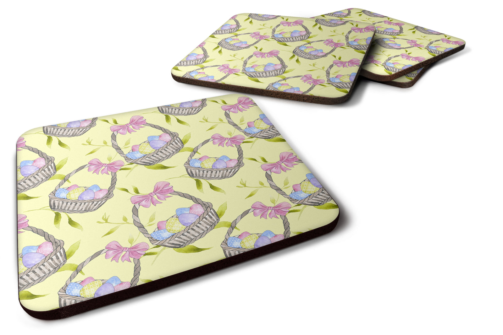 Easter Basket and Eggs Foam Coaster Set of 4 BB7490FC - the-store.com