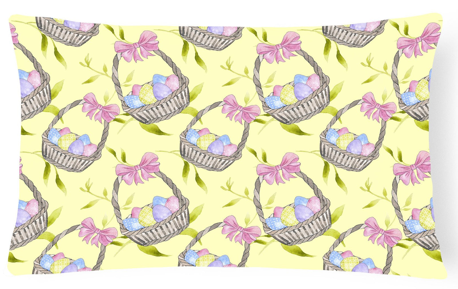 Easter Basket and Eggs Canvas Fabric Decorative Pillow BB7490PW1216 by Caroline's Treasures