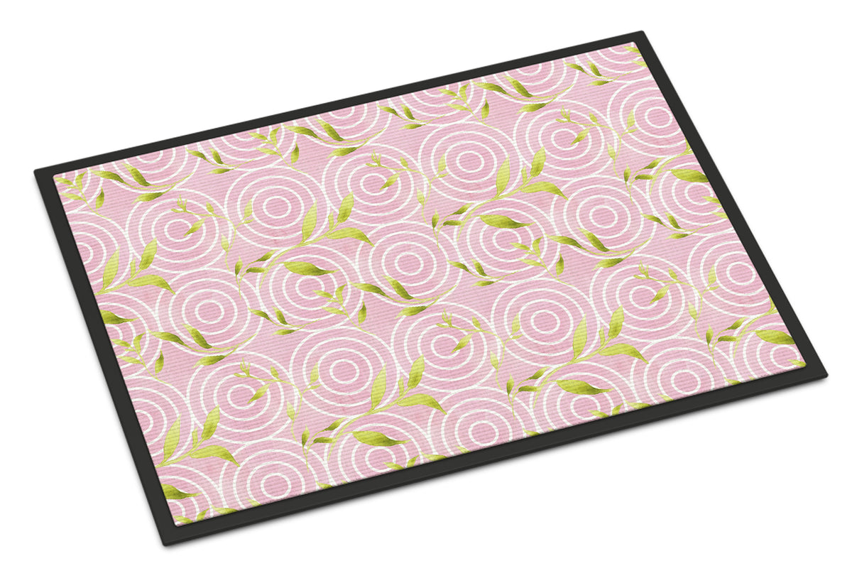 Gemoetric Circles on Pink Watercolor Indoor or Outdoor Mat 18x27 BB7492MAT - the-store.com
