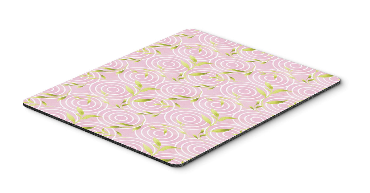 Gemoetric Circles on Pink Watercolor Mouse Pad, Hot Pad or Trivet BB7492MP by Caroline&#39;s Treasures