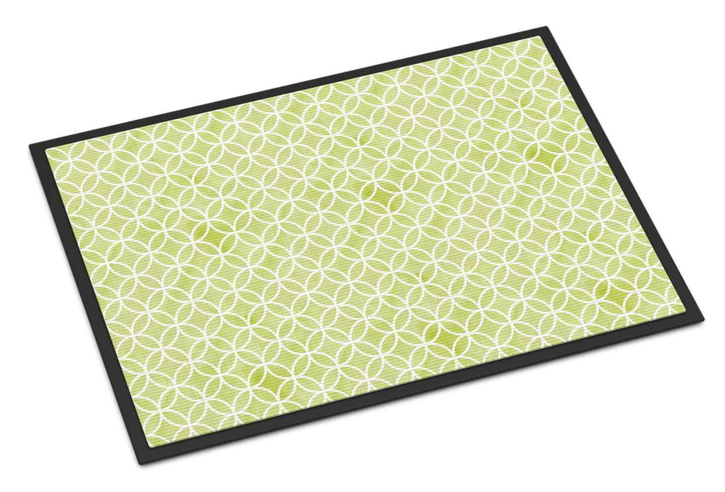 Gemoetric Circles on Green Watercolor Indoor or Outdoor Mat 18x27 BB7493MAT - the-store.com