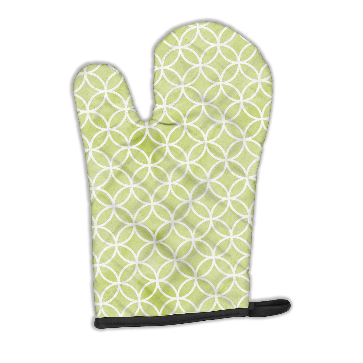 Gemoetric Circles on Green Watercolor Oven Mitt BB7493OVMT  the-store.com.