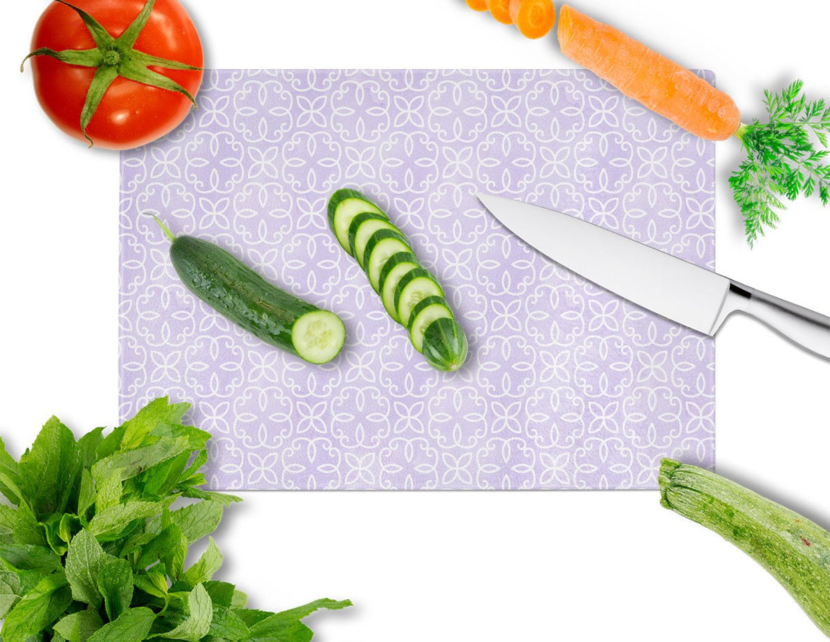 Caroline's Treasures Gemoetric Circles on Purple Watercolor Glass Cutting Boards – Durable, Decorative Kitchen Art Large BB7494LCB