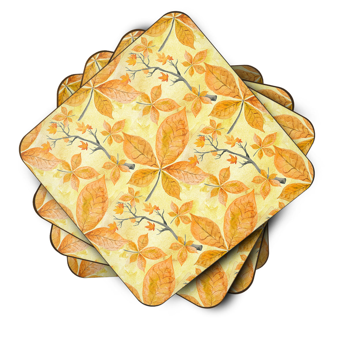 Caroline's Treasures Fall Leaves and Branches Foam Coaster BB7495FC