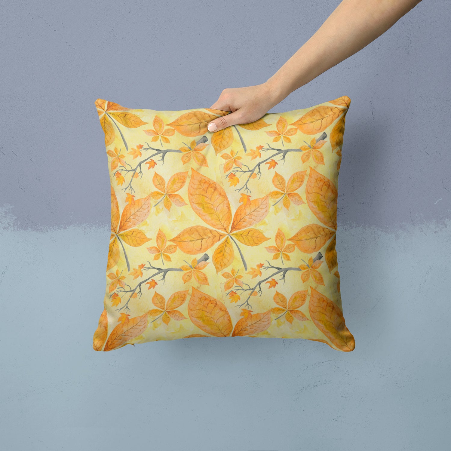 Fall Leaves and Branches Fabric Decorative Pillow BB7495PW1414 - the-store.com