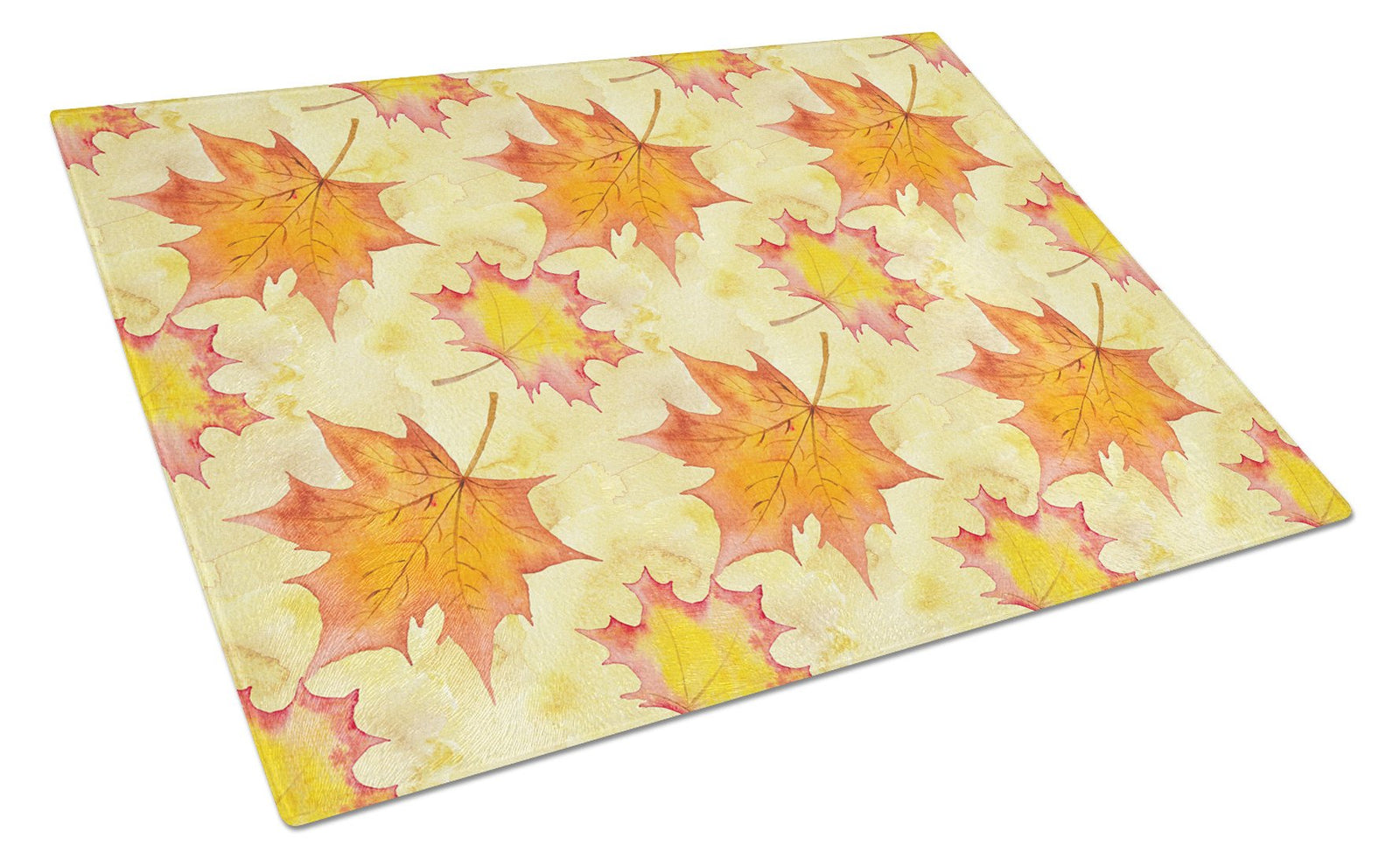 Fall Leaves Scattered Glass Cutting Board Large BB7496LCB by Caroline's Treasures