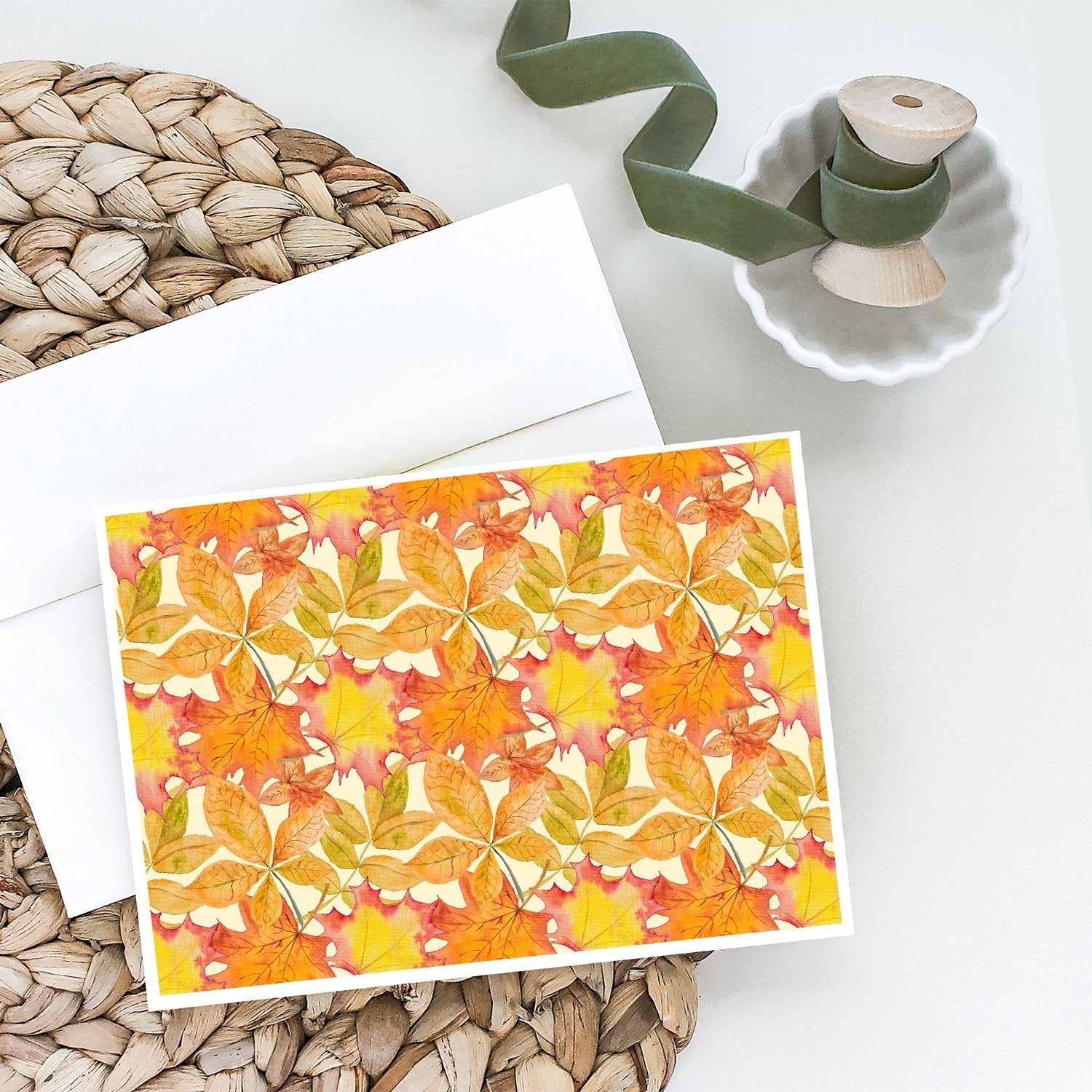 Buy this Fall Leaves Watercolor Greeting Cards and Envelopes Pack of 8