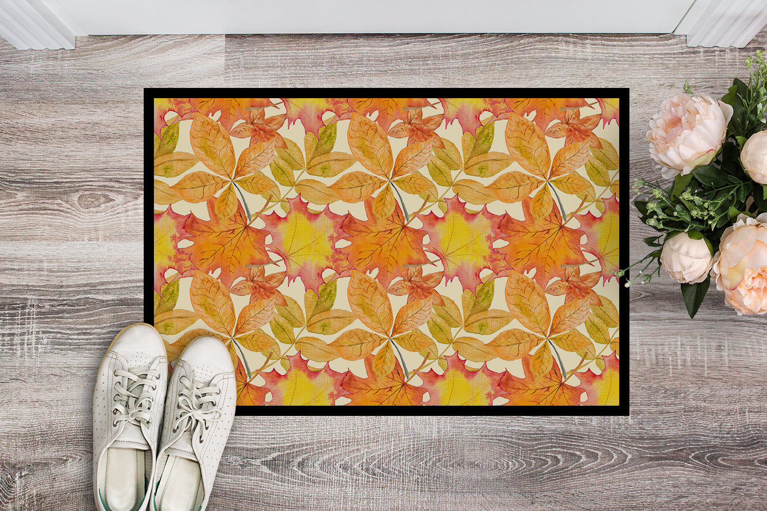 Fall Leaves Watercolor Indoor or Outdoor Mat 18x27 BB7497MAT - the-store.com