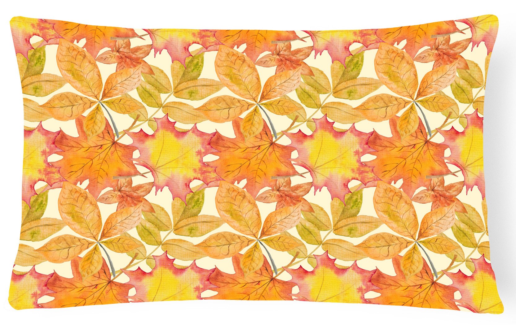 Fall Leaves Watercolor Canvas Fabric Decorative Pillow BB7497PW1216 by Caroline's Treasures