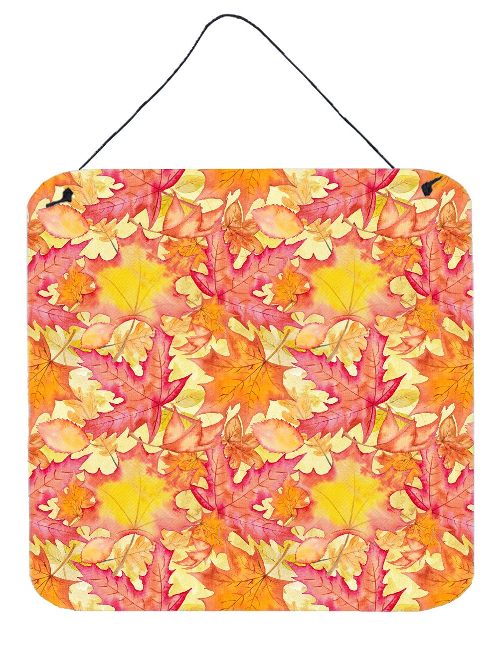 Fall Leaves Watercolor Red Wall or Door Hanging Prints BB7498DS66 by Caroline's Treasures