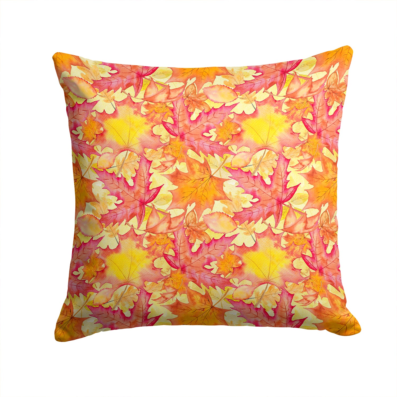 Fall Leaves Watercolor Red Fabric Decorative Pillow BB7498PW1414 - the-store.com