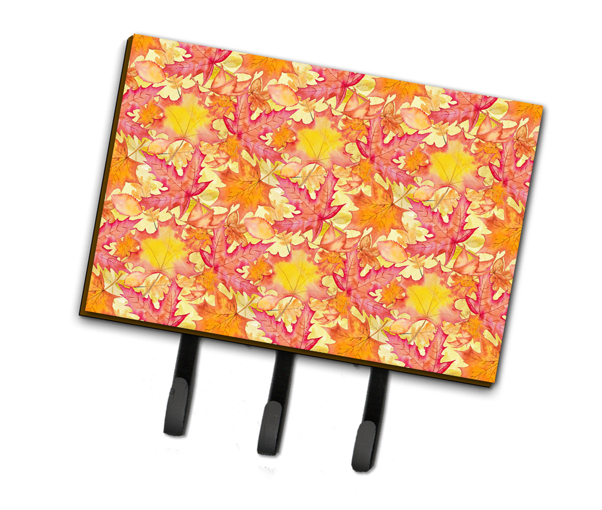 Fall Leaves Watercolor Red Leash or Key Holder BB7498TH68  the-store.com.