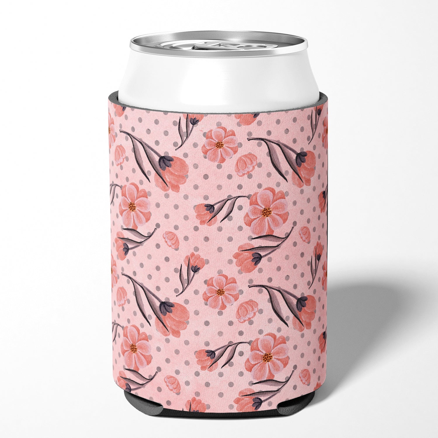 Pink Flowers and Polka Dots Can or Bottle Hugger BB7499CC