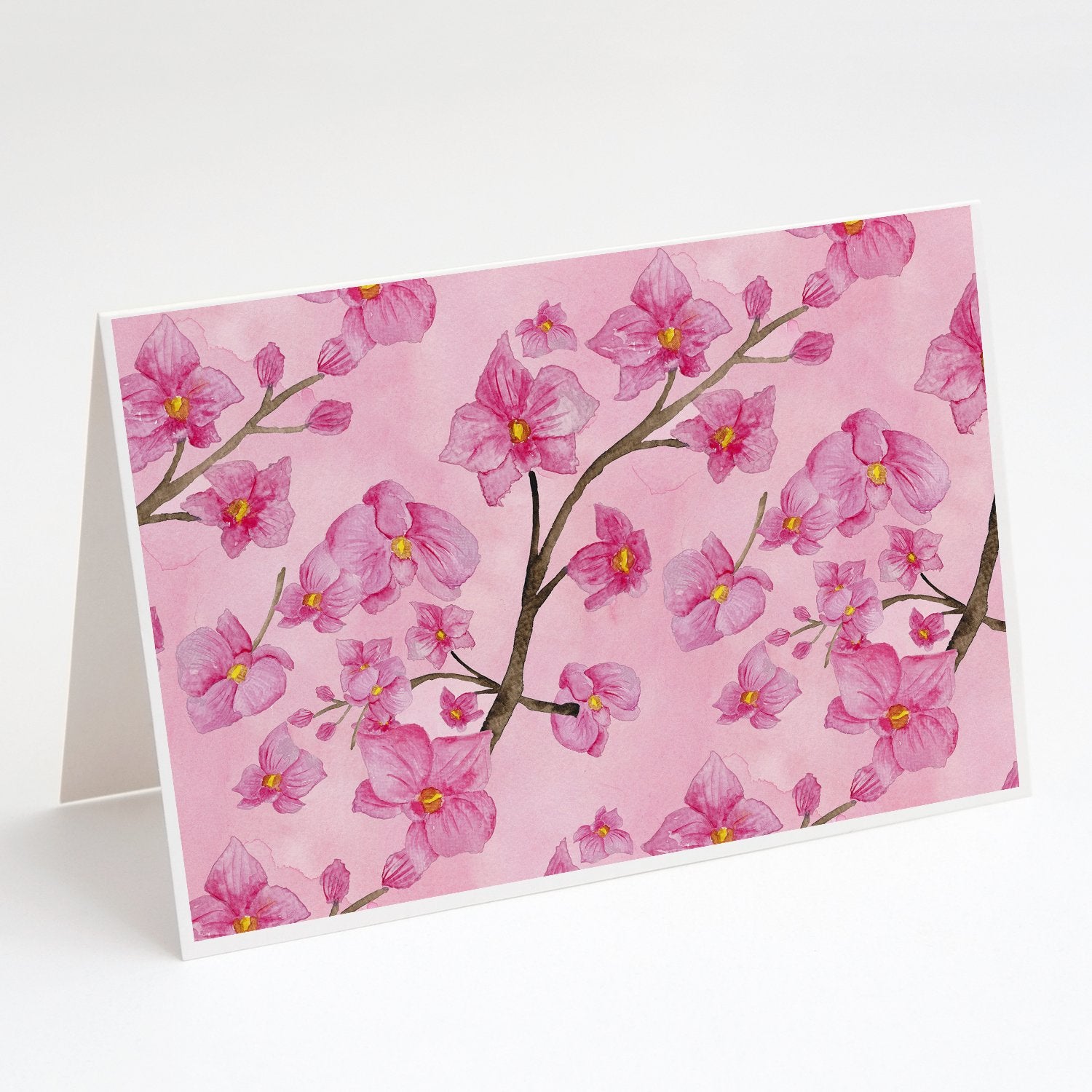 Buy this Watercolor Pink Flowers Greeting Cards and Envelopes Pack of 8