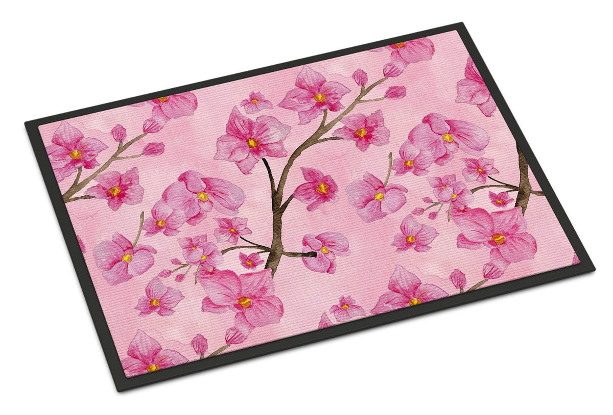 Watercolor Pink Flowers Indoor or Outdoor Mat 24x36 BB7505JMAT by Caroline&#39;s Treasures