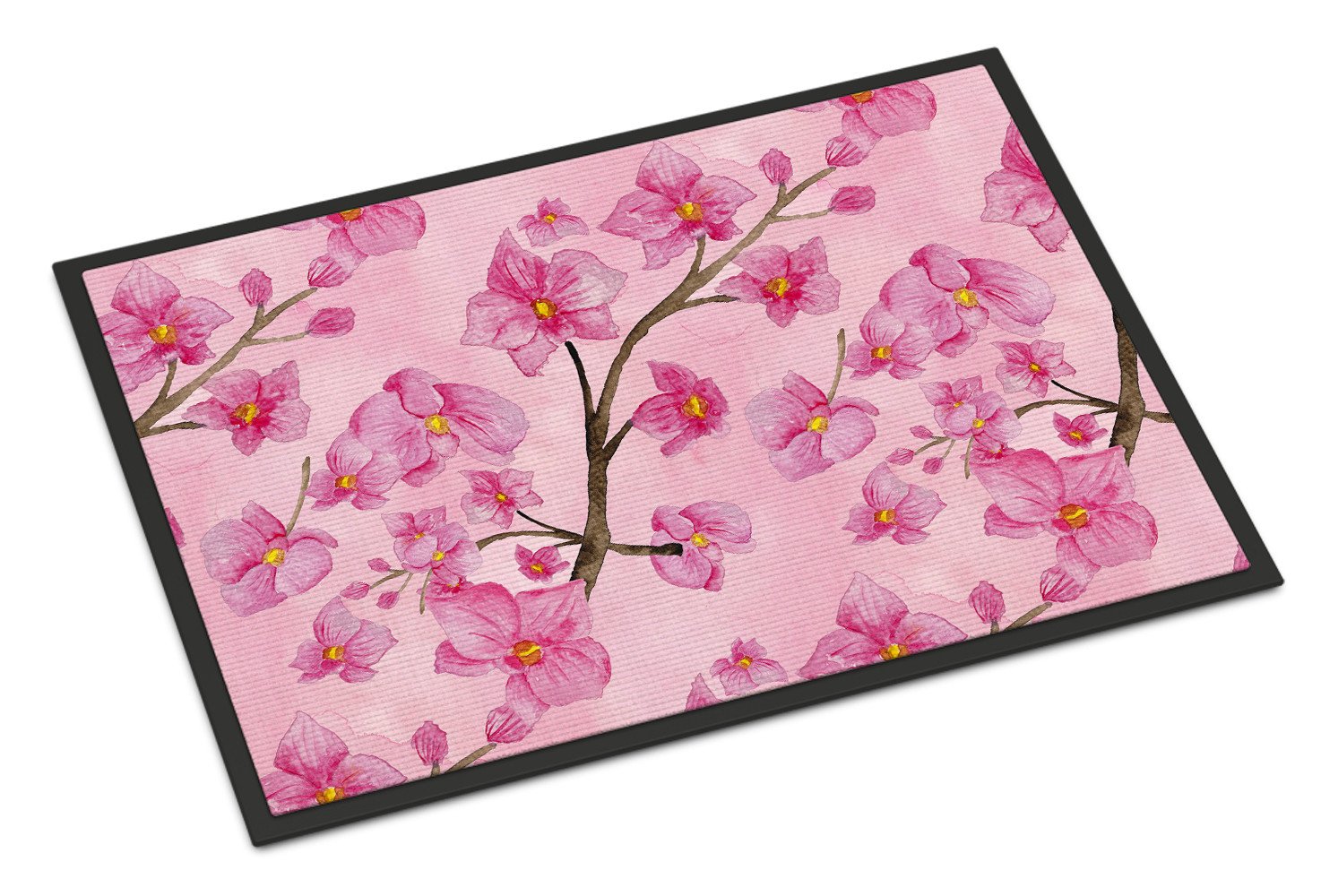 Watercolor Pink Flowers Indoor or Outdoor Mat 24x36 BB7505JMAT by Caroline's Treasures