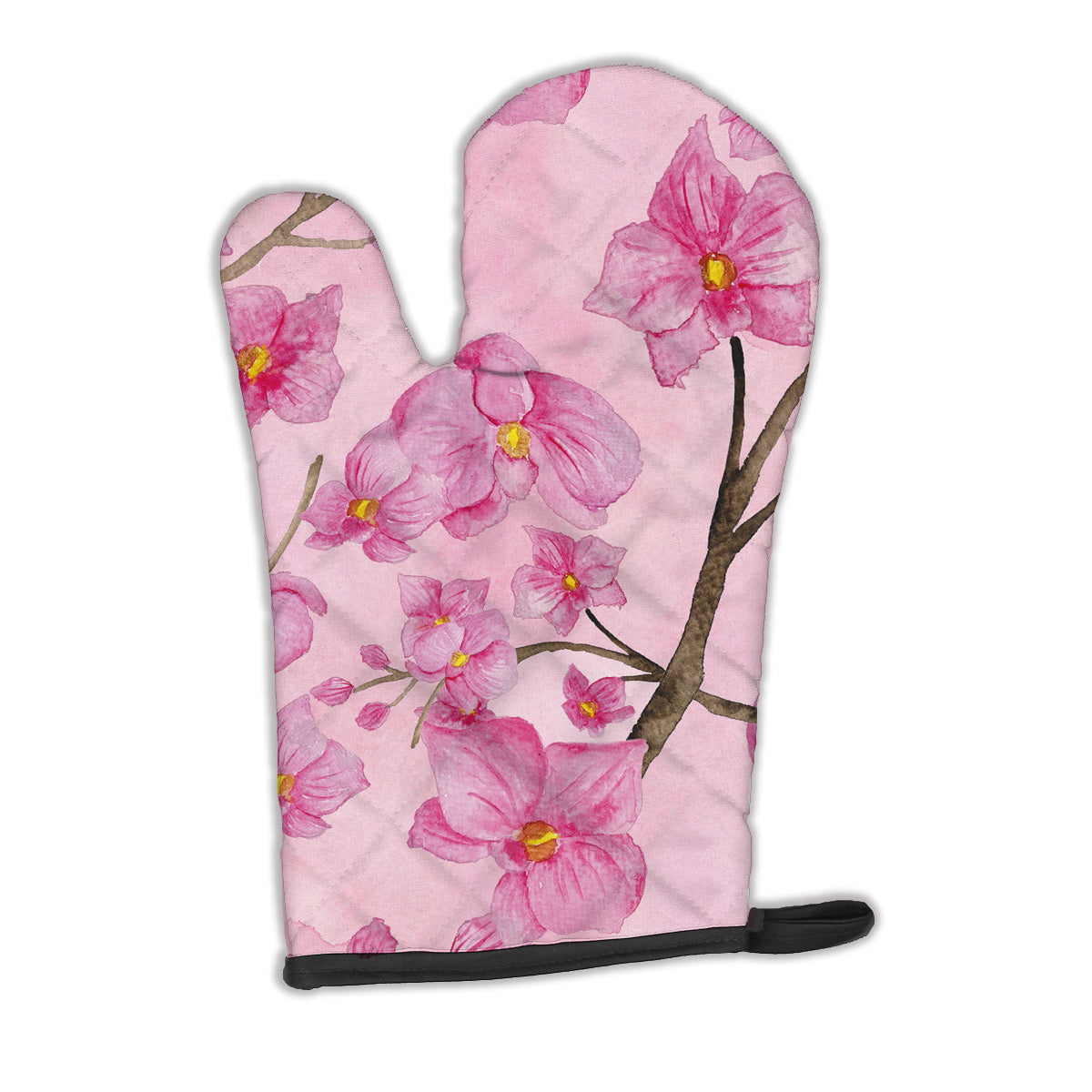 Watercolor Pink Flowers Oven Mitt BB7505OVMT