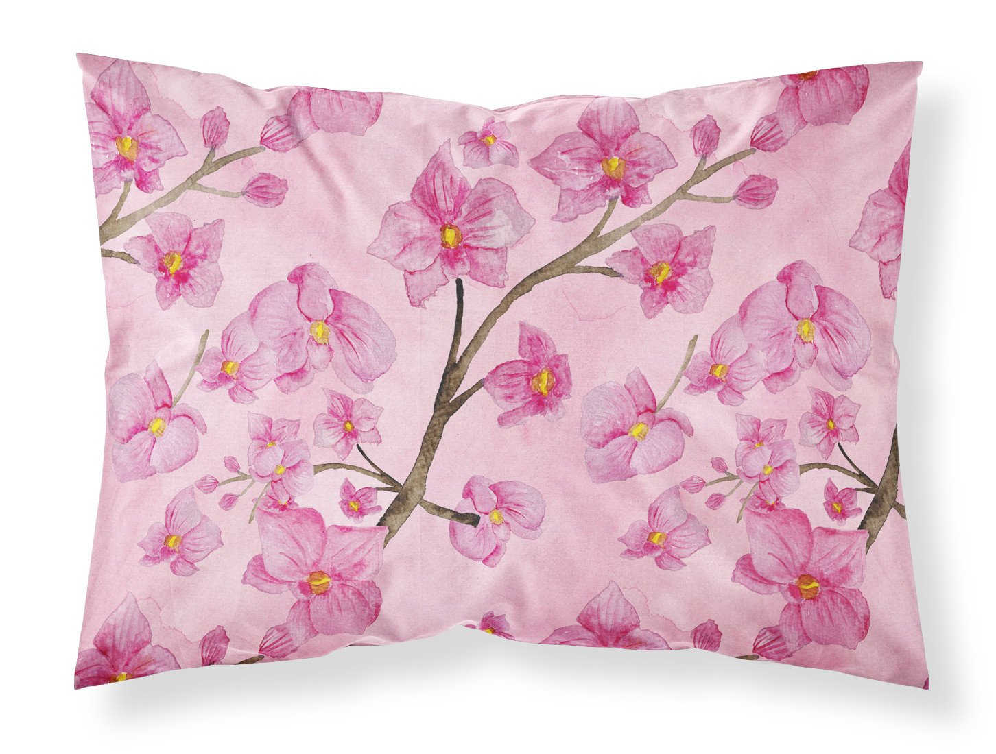 Watercolor Pink Flowers Fabric Standard Pillowcase BB7505PILLOWCASE by Caroline's Treasures