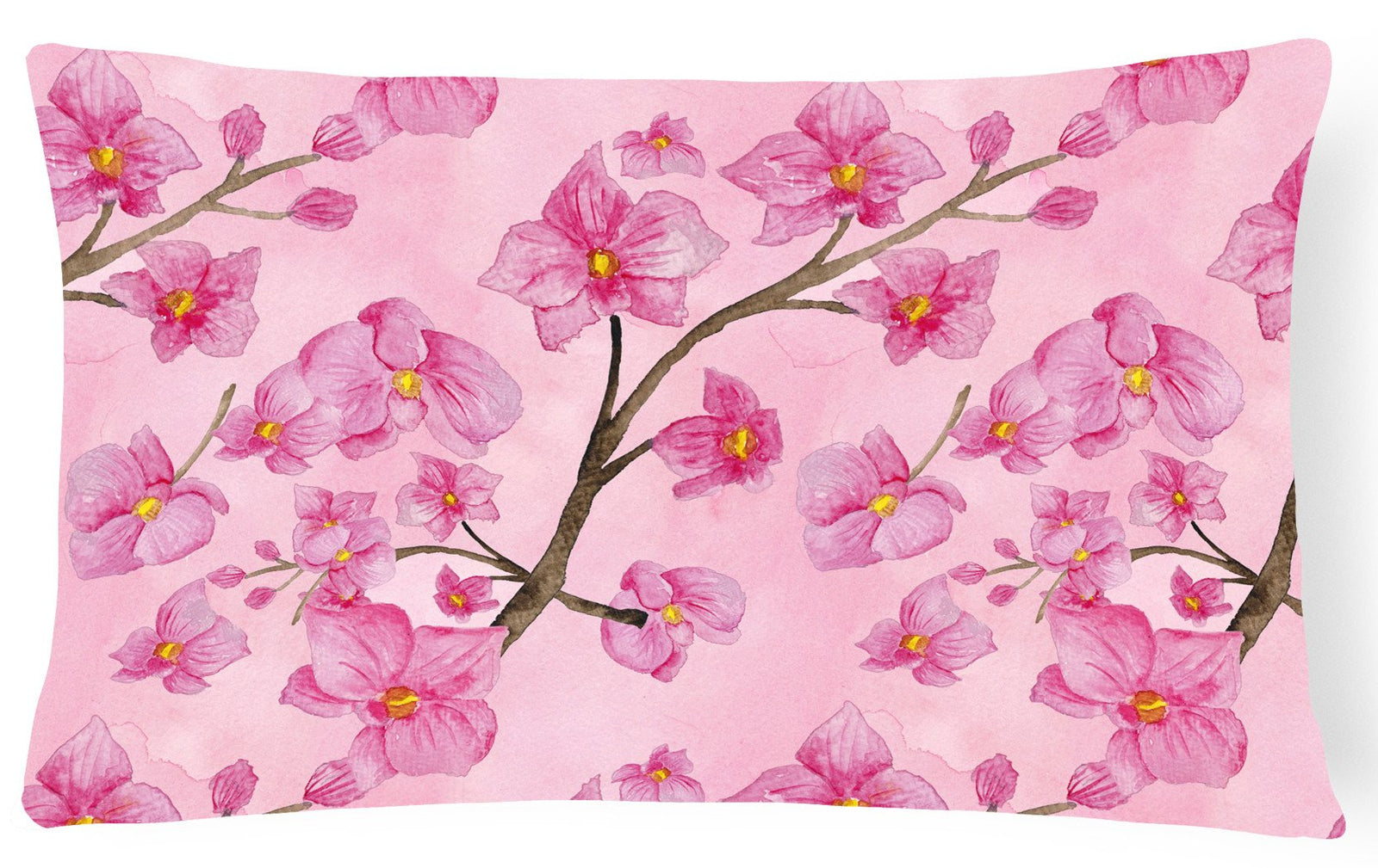 Watercolor Pink Flowers Canvas Fabric Decorative Pillow BB7505PW1216 by Caroline's Treasures