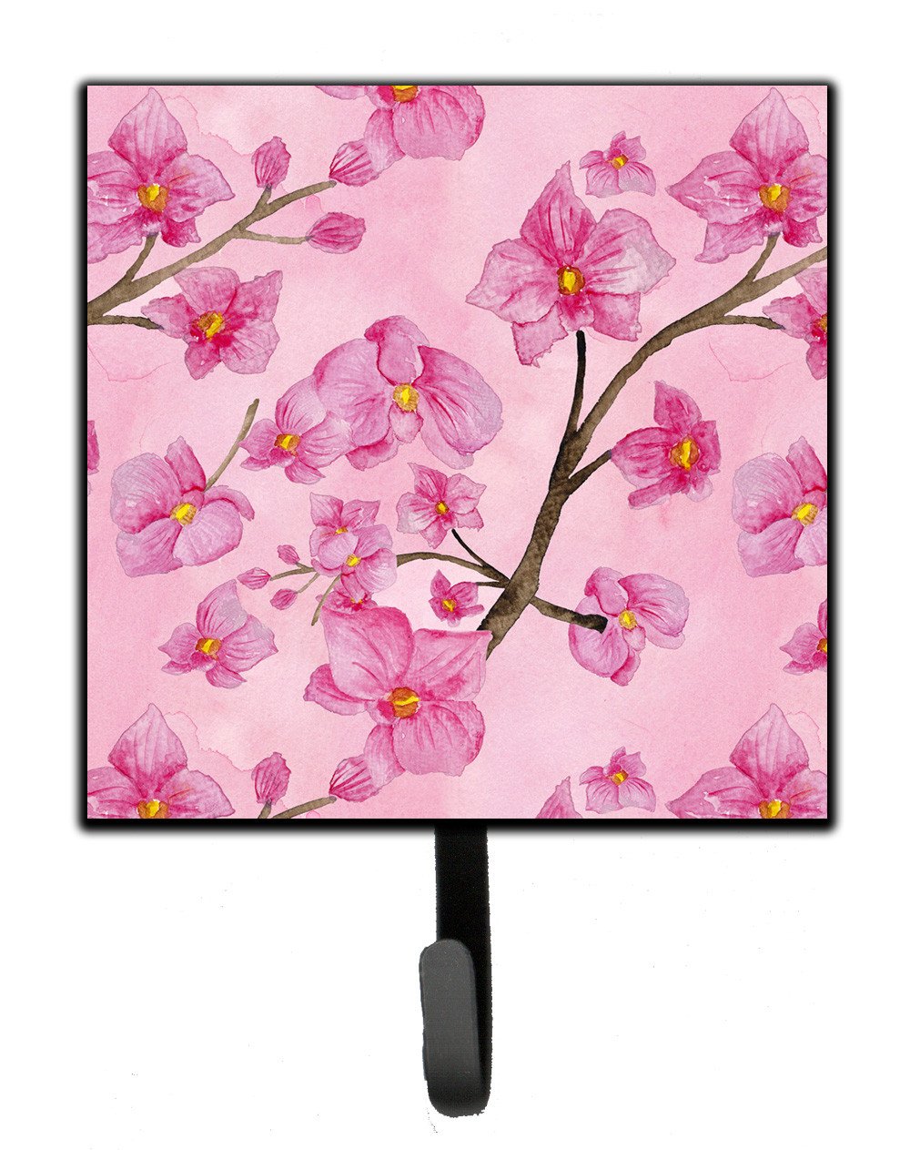 Watercolor Pink Flowers Leash or Key Holder BB7505SH4 by Caroline&#39;s Treasures
