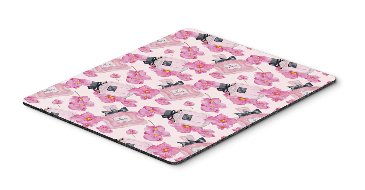 Watercolor Pink Flowers and Perfume Mouse Pad, Hot Pad or Trivet BB7510MP by Caroline&#39;s Treasures