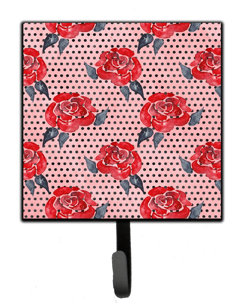 Watercolor Red Roses and Polkadots Leash or Key Holder BB7513SH4 by Caroline's Treasures