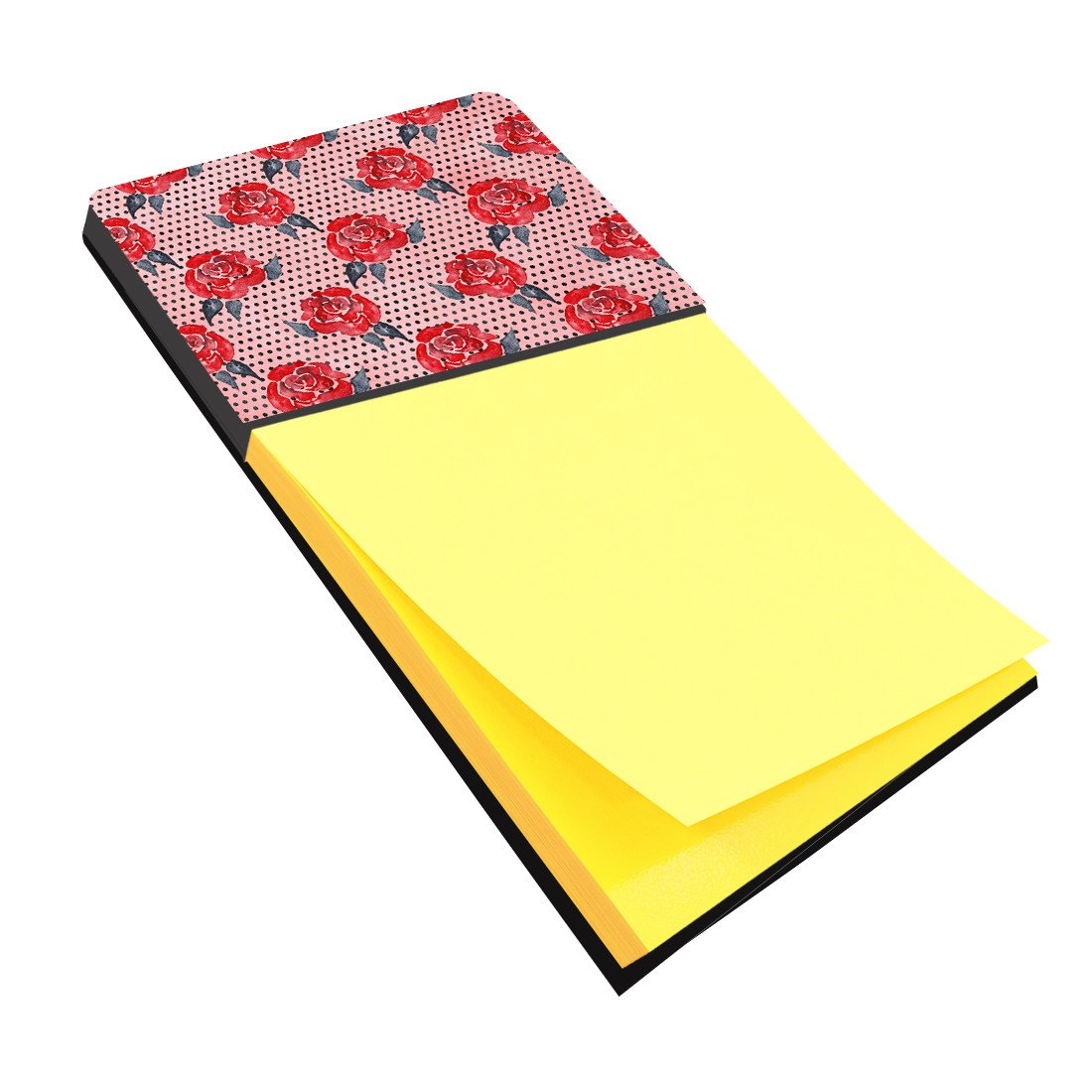 Watercolor Red Roses and Polkadots Sticky Note Holder BB7513SN by Caroline&#39;s Treasures