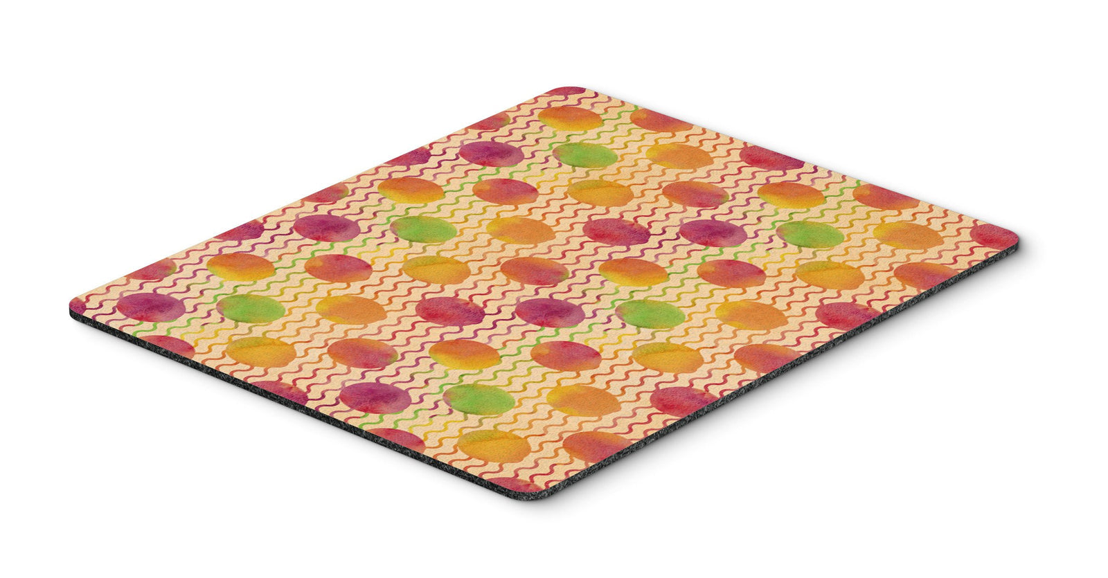 Watercolor Rainbow Dots and Sqiggles Mouse Pad, Hot Pad or Trivet BB7514MP by Caroline's Treasures