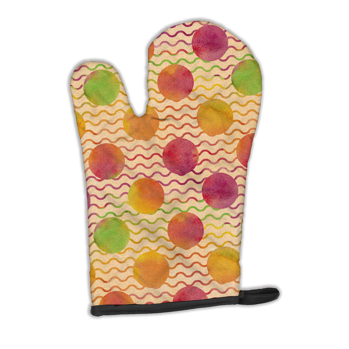 Watercolor Rainbow Dots and Sqiggles Oven Mitt BB7514OVMT  the-store.com.