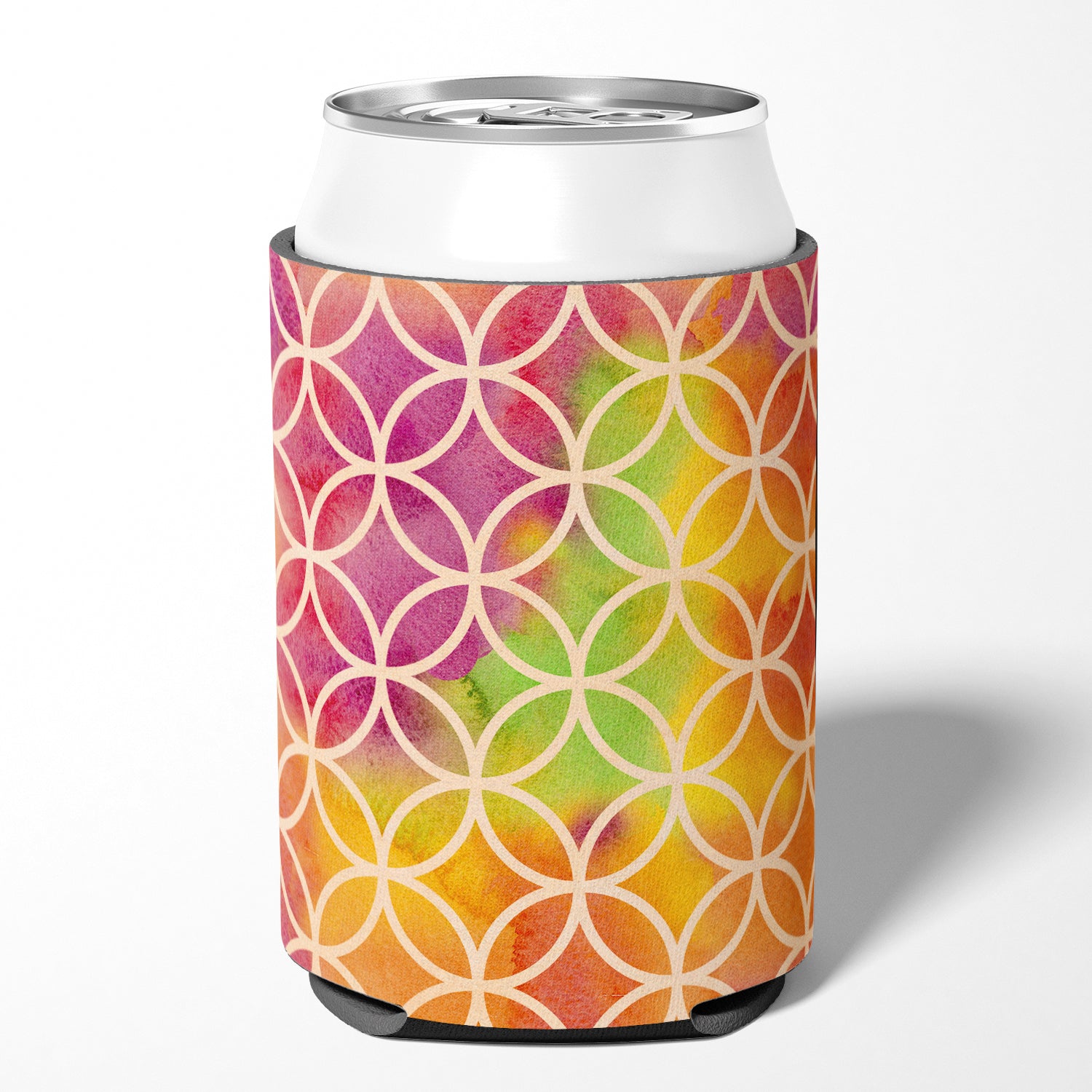 Watercolor Rainbow Geometric Circles Can or Bottle Hugger BB7515CC  the-store.com.