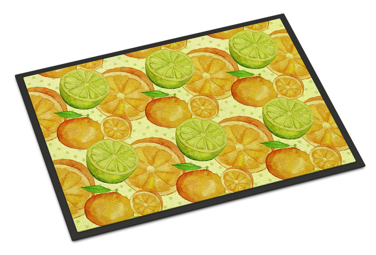 Watercolor Limes and Oranges Citrus Indoor or Outdoor Mat 24x36 BB7517JMAT by Caroline&#39;s Treasures