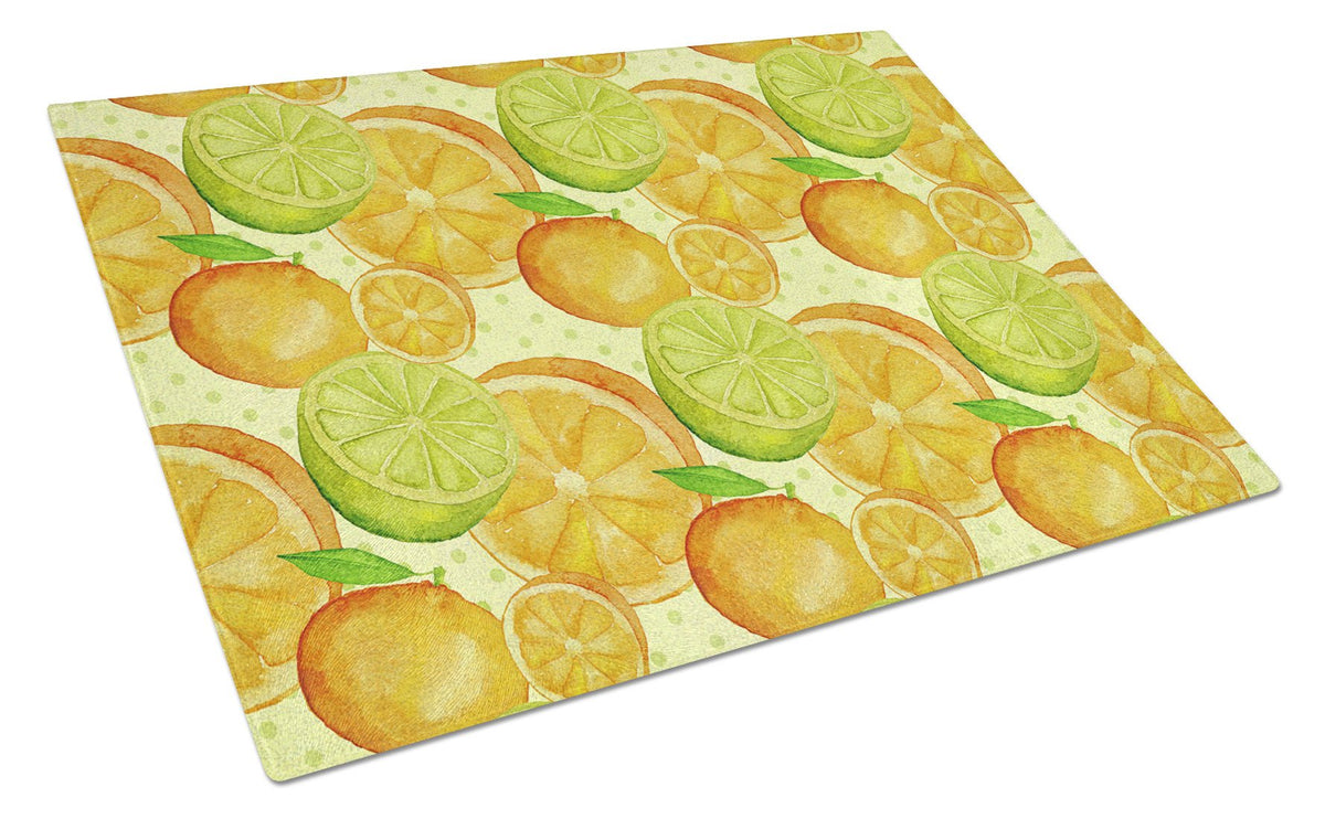 Watercolor Limes and Oranges Citrus Glass Cutting Board Large BB7517LCB by Caroline&#39;s Treasures