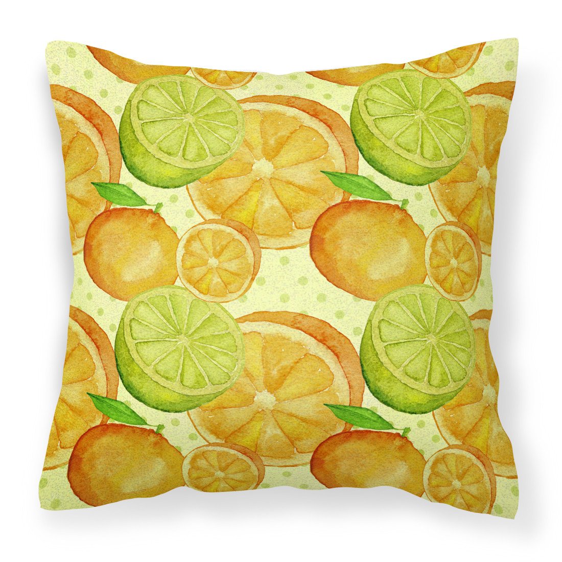 Watercolor Limes and Oranges Citrus Fabric Decorative Pillow BB7517PW1818 by Caroline&#39;s Treasures