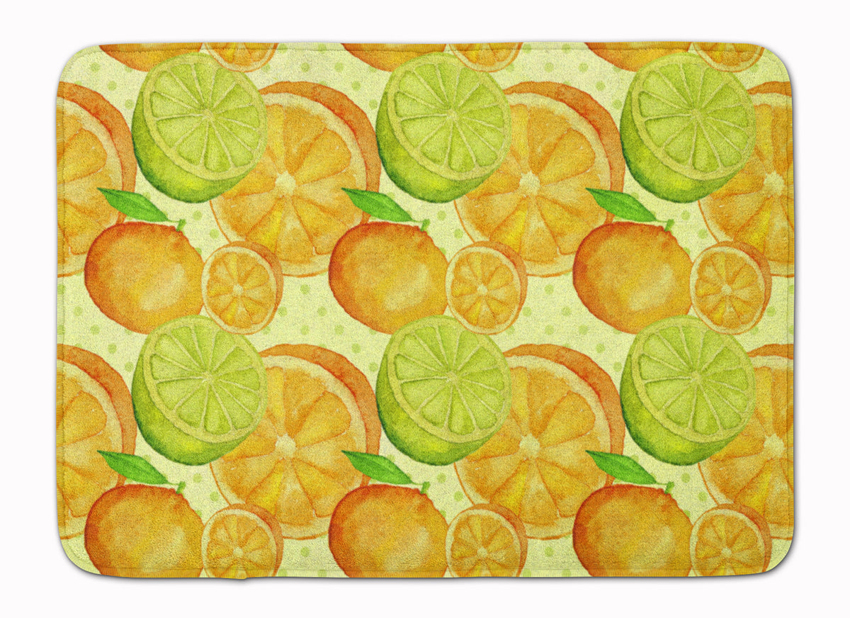 Watercolor Limes and Oranges Citrus Machine Washable Memory Foam Mat BB7517RUG - the-store.com