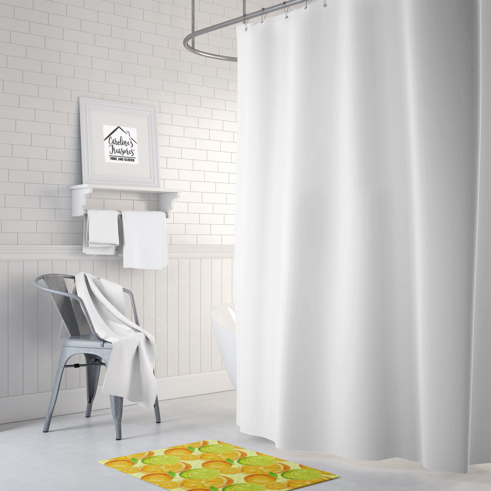 Caroline's Treasures Watercolor Limes and Oranges Citrus Machine Washable Memory Foam Mat BB7517RUG