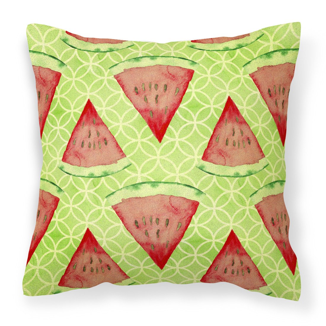 Watercolor Watermelon Fabric Decorative Pillow BB7518PW1818 by Caroline&#39;s Treasures