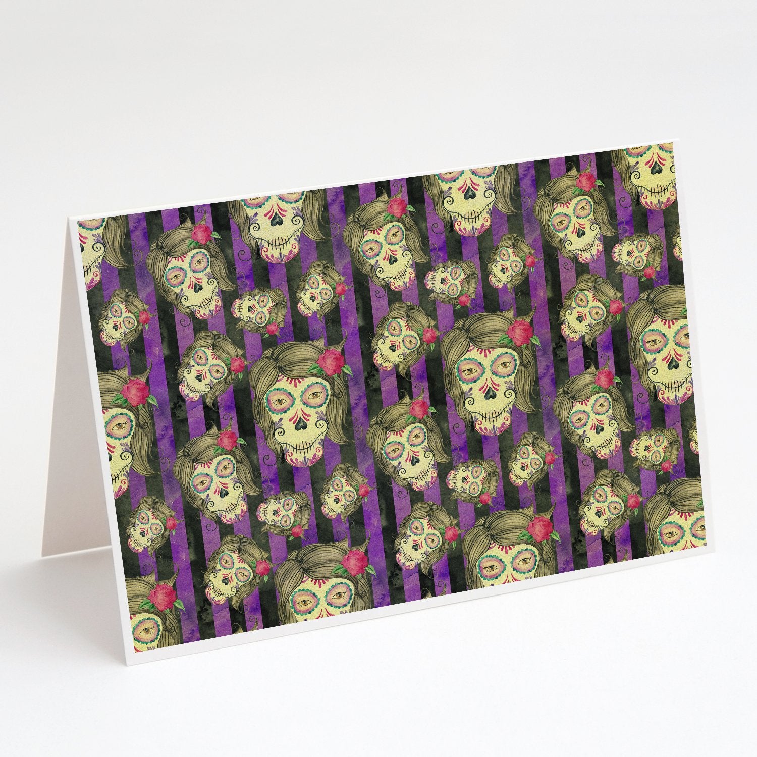 Buy this Watecolor Day of the Dead Halloween Greeting Cards and Envelopes Pack of 8