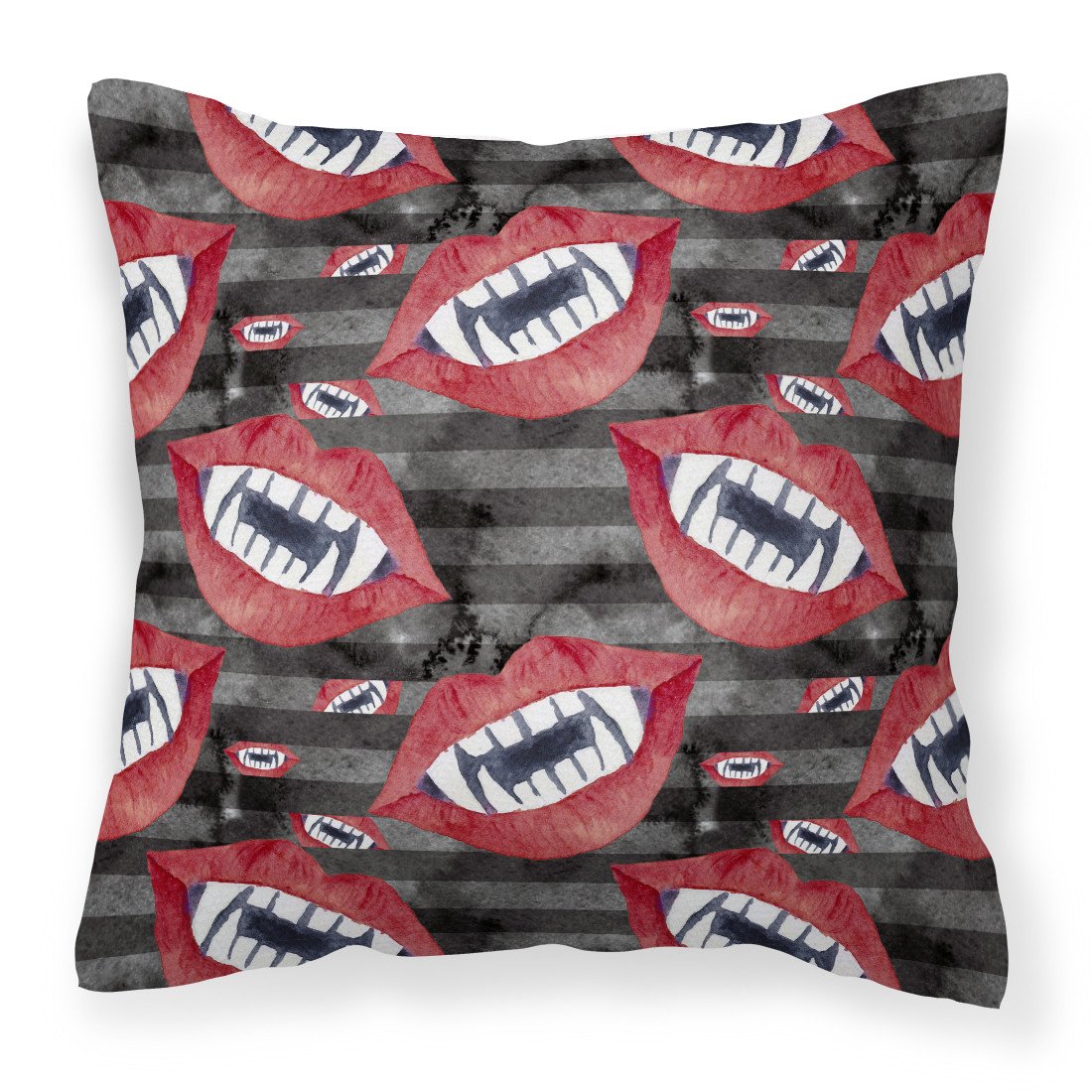 Watecolor Halloween Vampire Teeth Fabric Decorative Pillow BB7520PW1818 by Caroline's Treasures