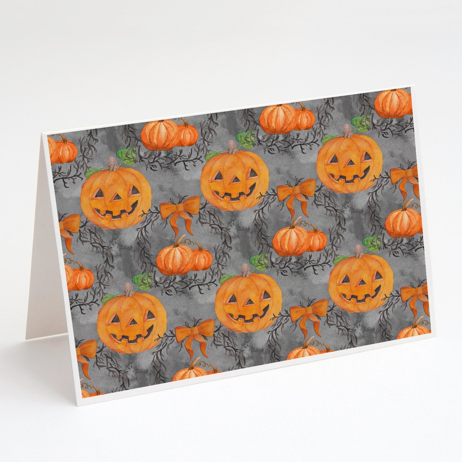 Buy this Watecolor Halloween Pumpkins Greeting Cards and Envelopes Pack of 8
