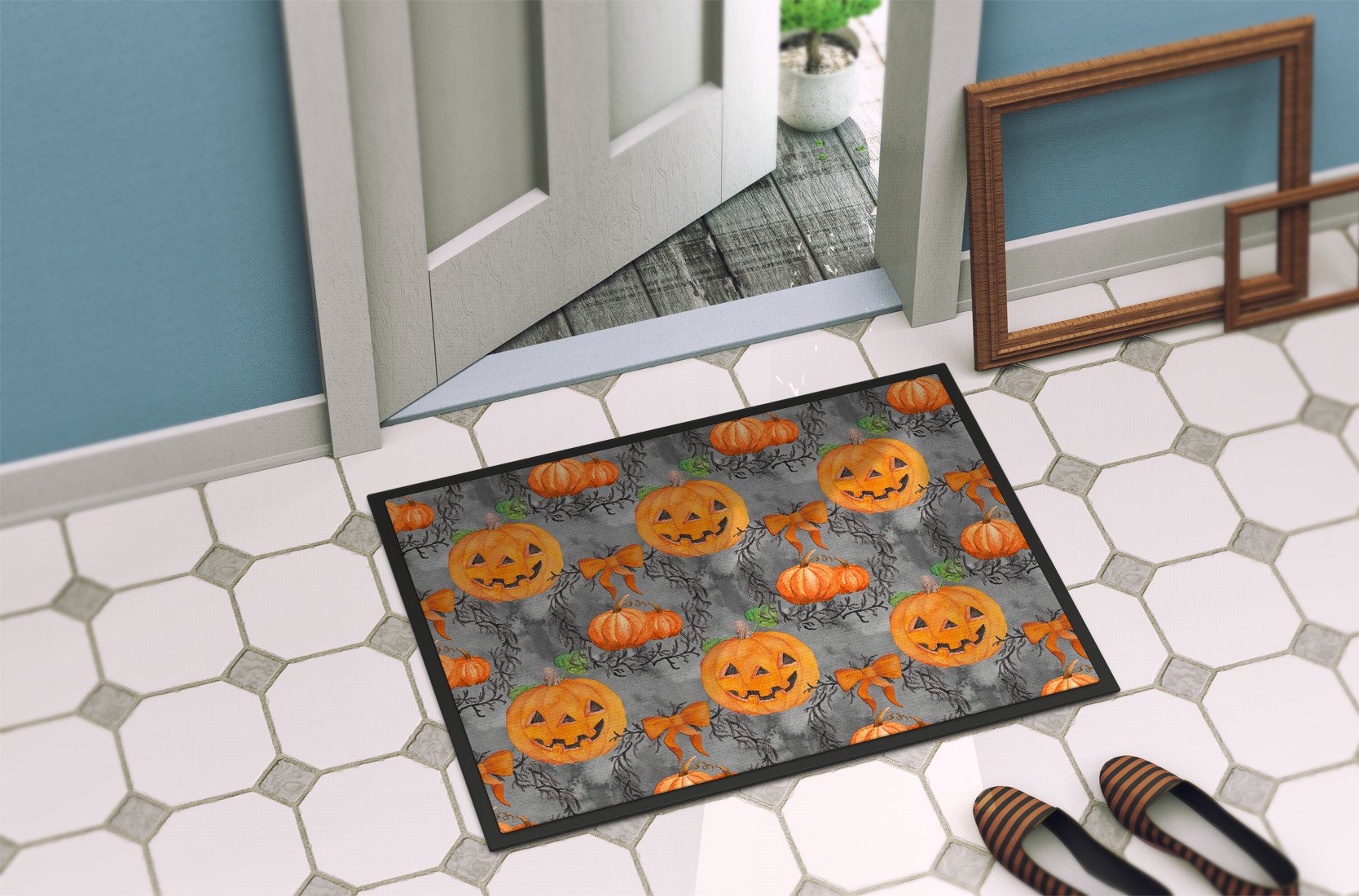 Watecolor Halloween Pumpkins Indoor or Outdoor Mat 24x36 BB7521JMAT by Caroline's Treasures