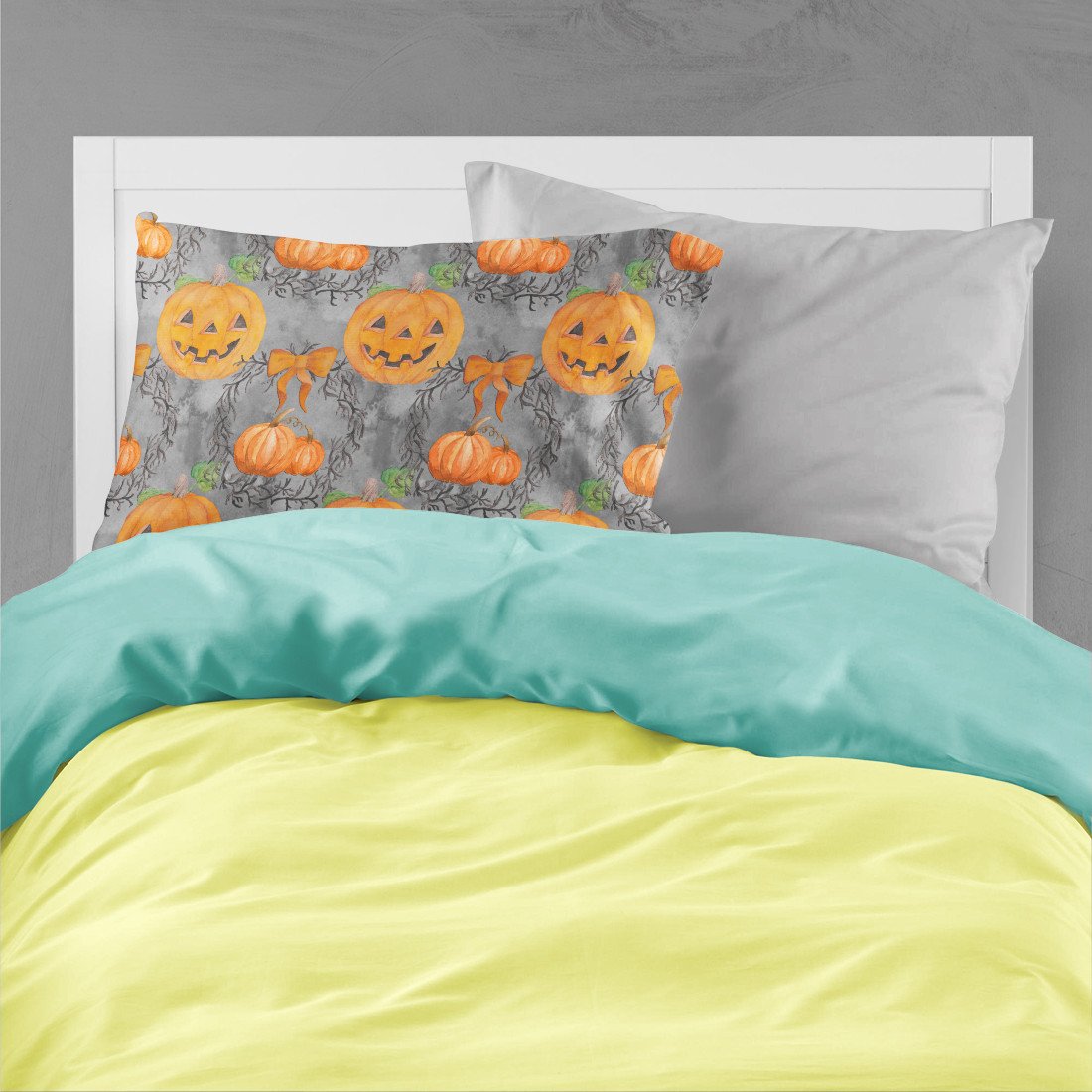 Watecolor Halloween Pumpkins Fabric Standard Pillowcase BB7521PILLOWCASE by Caroline's Treasures