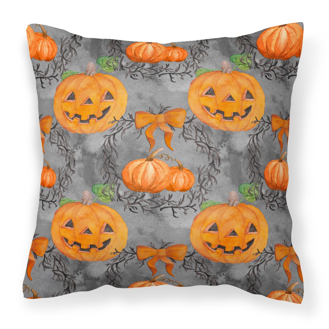 Watecolor Halloween Pumpkins Fabric Decorative Pillow BB7521PW1818 by Caroline's Treasures