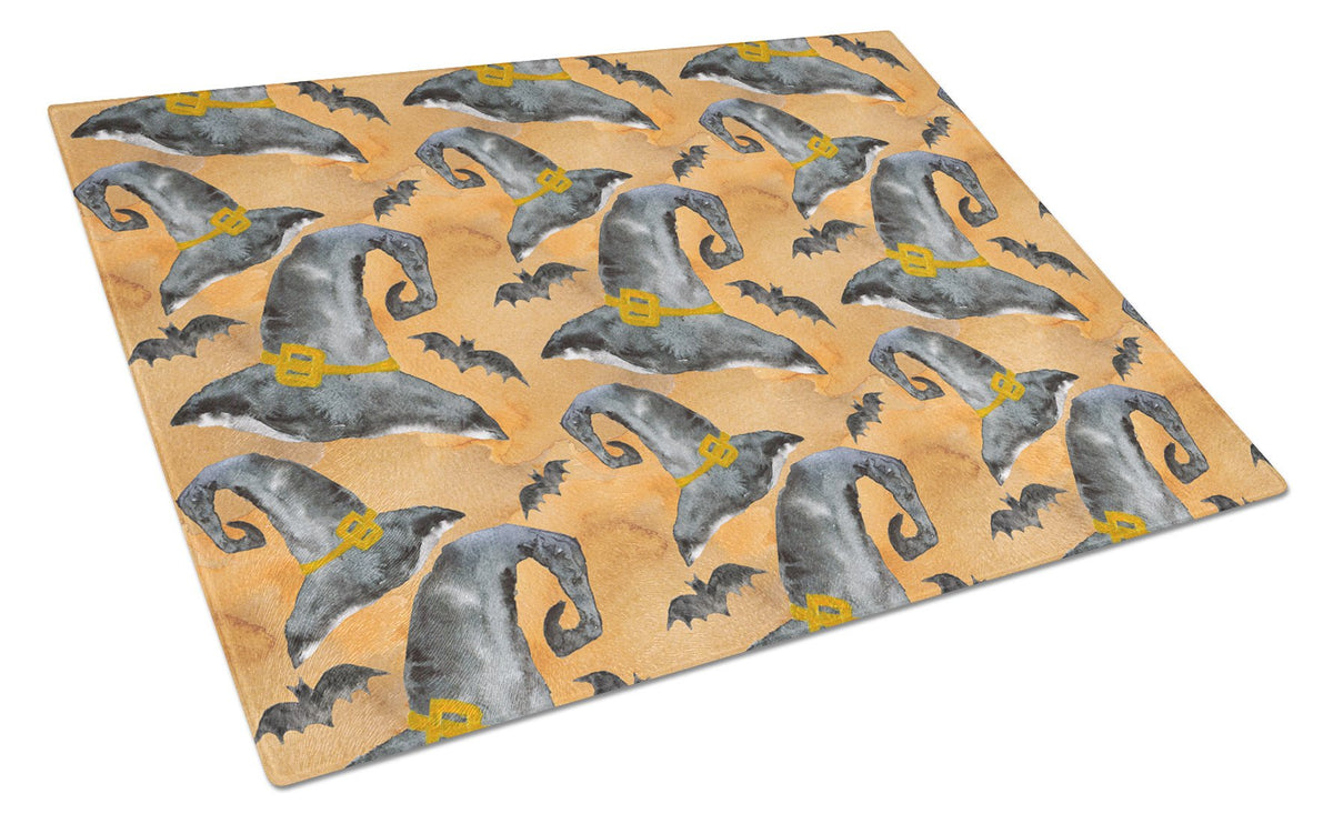 Caroline's Treasures Watecolor Halloween Witches Hat Glass Cutting Boards – Durable, Decorative Kitchen Art Large BB7523LCB