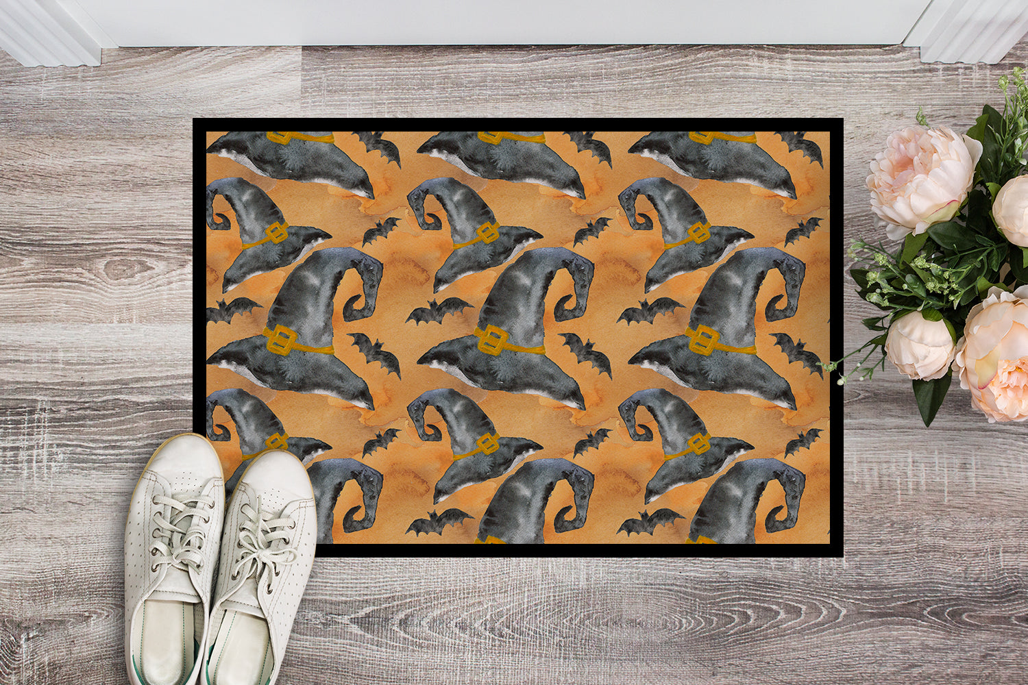 Watecolor Halloween Witches Hat Indoor or Outdoor Mat 18x27 BB7523MAT - the-store.com