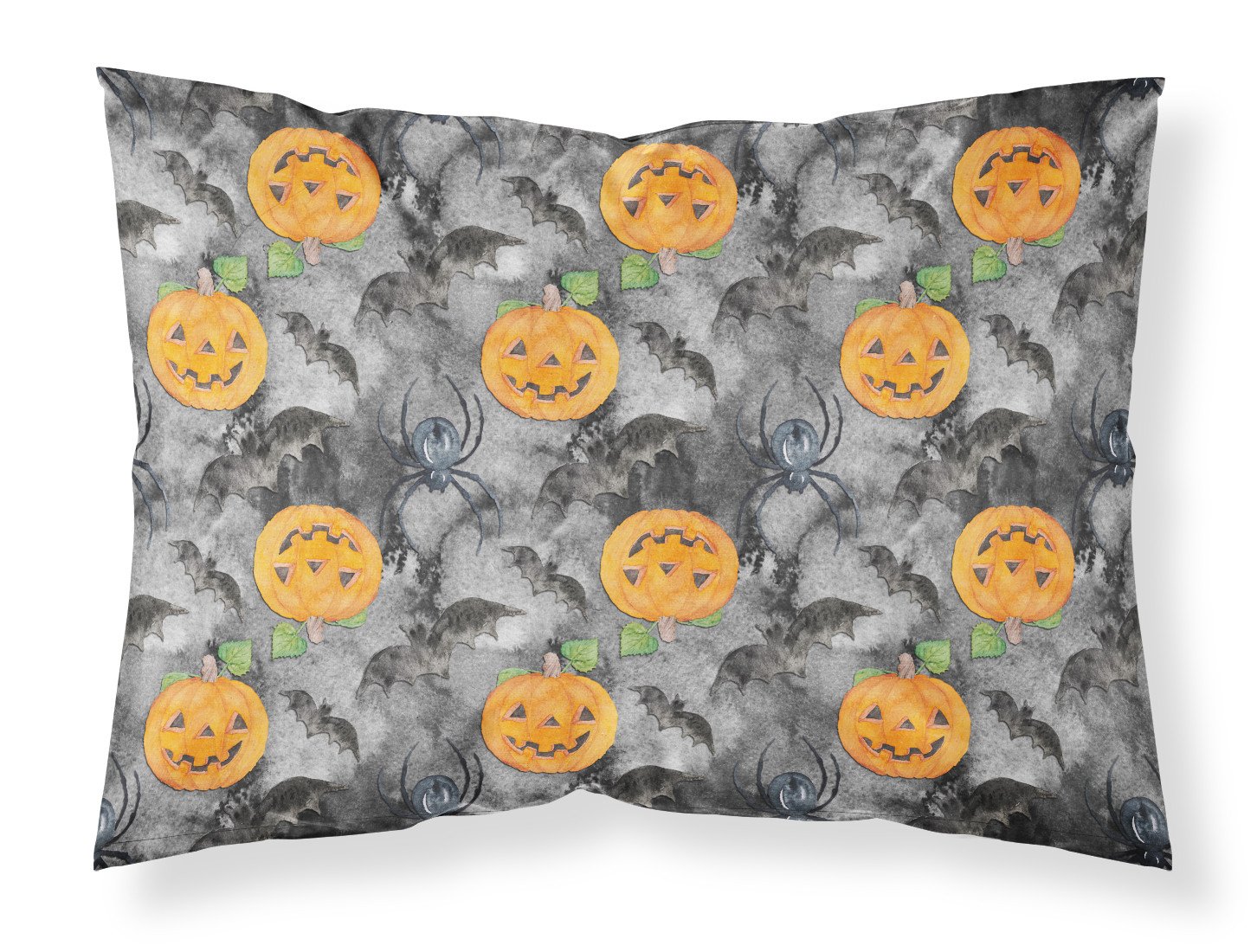 Watecolor Halloween Jack-O-Lantern Bats Fabric Standard Pillowcase BB7525PILLOWCASE by Caroline's Treasures