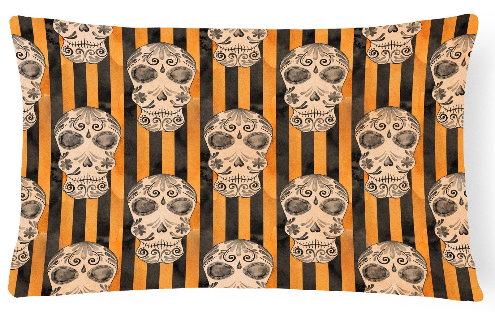 Watecolor Halloween Day of the Dead Head Canvas Fabric Decorative Pillow BB7527PW1216 by Caroline's Treasures