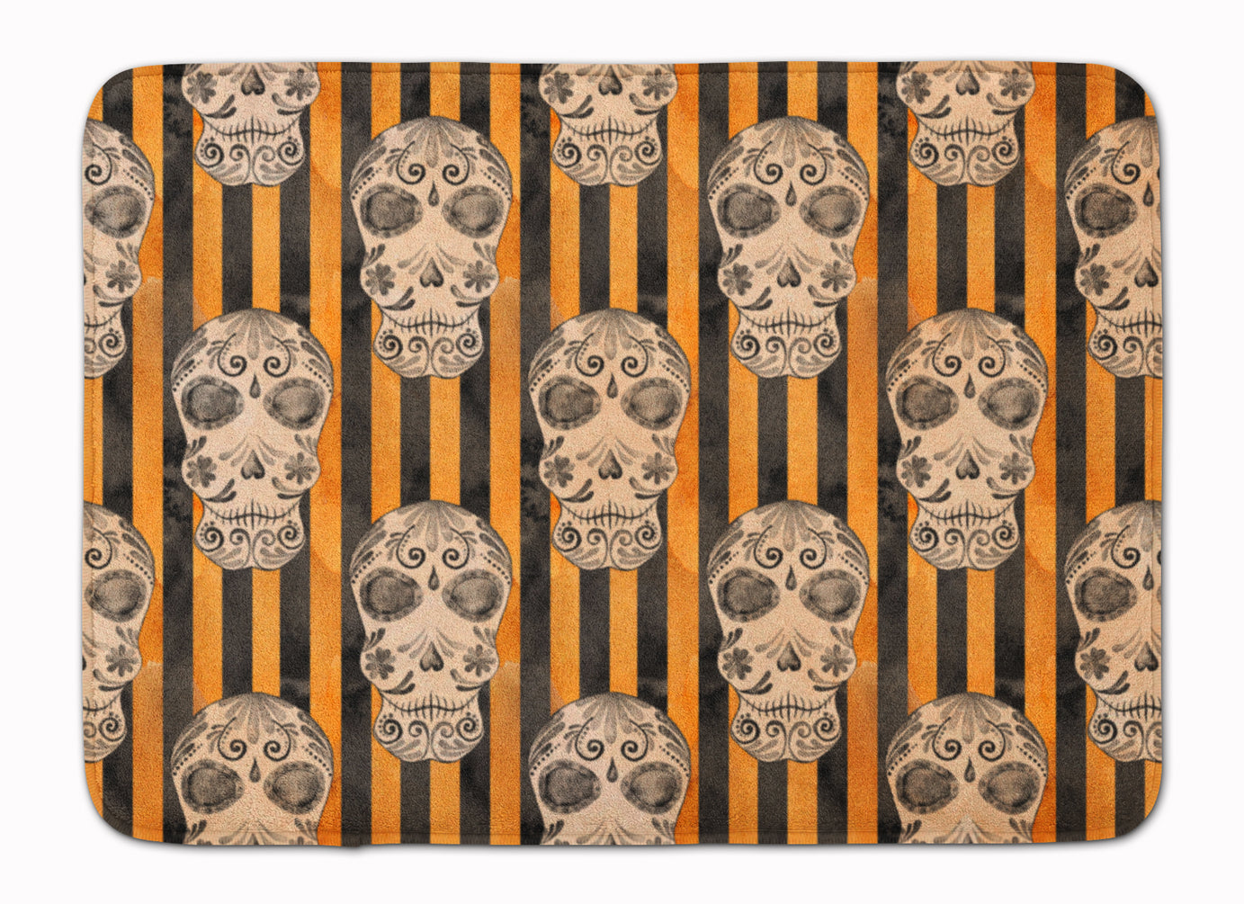 Watecolor Halloween Day of the Dead Head Machine Washable Memory Foam Mat BB7527RUG - the-store.com