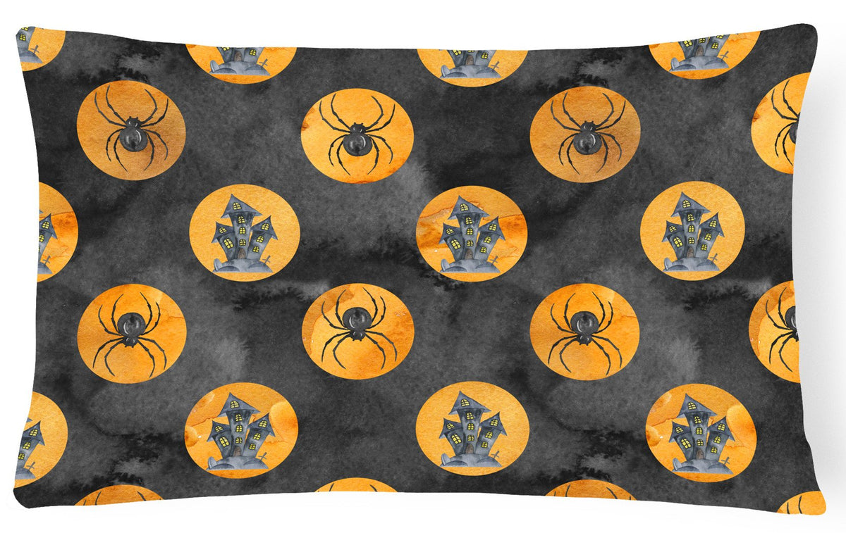 Watecolor Halloween Circles Canvas Fabric Decorative Pillow BB7529PW1216 by Caroline&#39;s Treasures