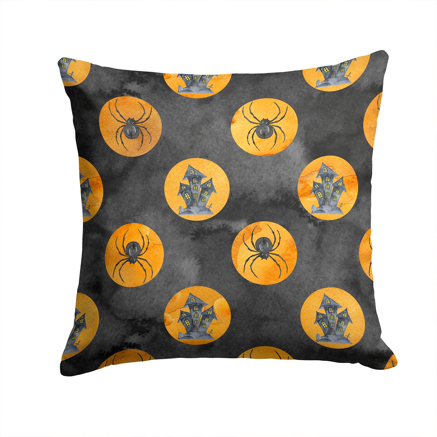 Watecolor Halloween Circles Fabric Decorative Pillow BB7529PW1414 - the-store.com
